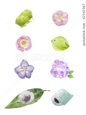 Tea sweets watercolor illustration 62542367