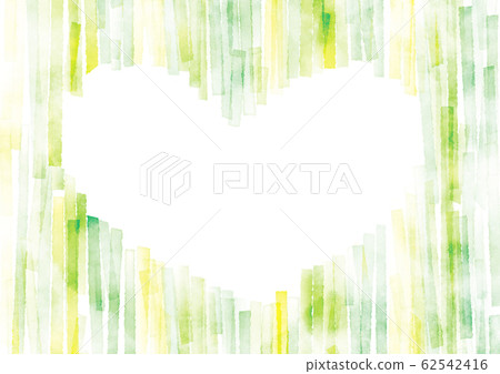Green heart frame watercolor Green heart frame watercolor 62542416