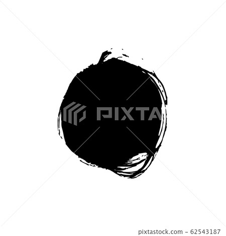 Red brush stroke circle illustration 62543187