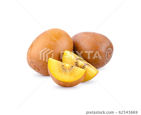 yellow kiwi fruit on white background 62543669