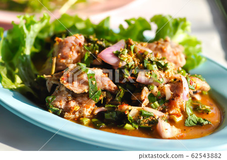 pork salad, spicy pork salad or Thai pork salad 62543882
