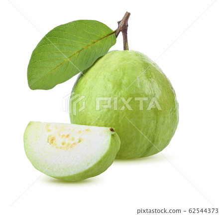 Fresh guava on white background Fresh guava on white background 62544373