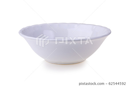 Empty white bowl on white background 62544592