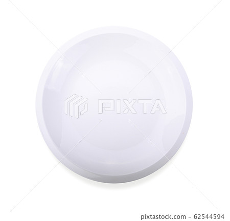 White plate ,Top view on white background 62544594