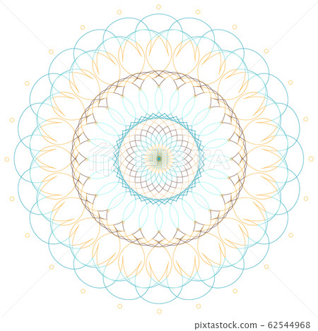 Mandala pattern design in blue and yellow color - Stock Illustration ...