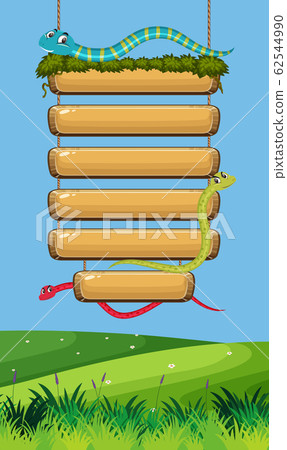 Wooden signs template with green grass in Wooden signs template with green grass in 62544990