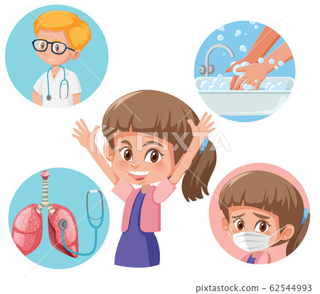 Diagram showing how to avoid getting sick 62544993