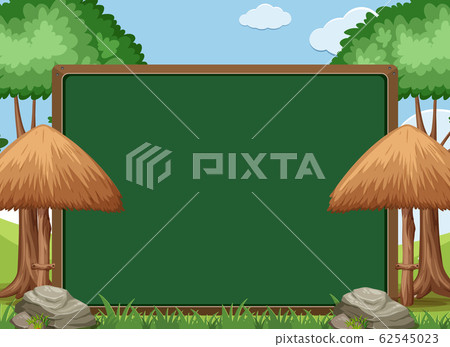 Board template design with green trees in the park Board template design with green trees in the park 62545023