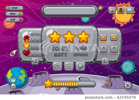 Screen template for computer game with space theme Screen template for computer game with space theme 62545079