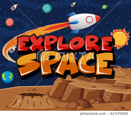 Poster design with rocket flying in the dark space Poster design with rocket flying in the dark space 62545080