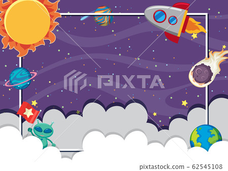 Frame template with solar system in background Frame template with solar system in background 62545108