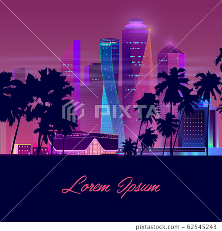 Modern city nightlife cartoon banner Modern city nightlife cartoon banner 62545243