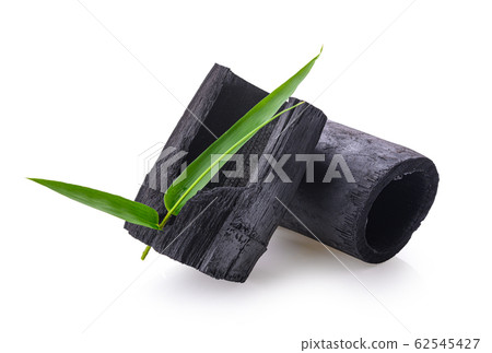 Natural charcoal from bamboo wood on white Natural charcoal from bamboo wood on white 62545427