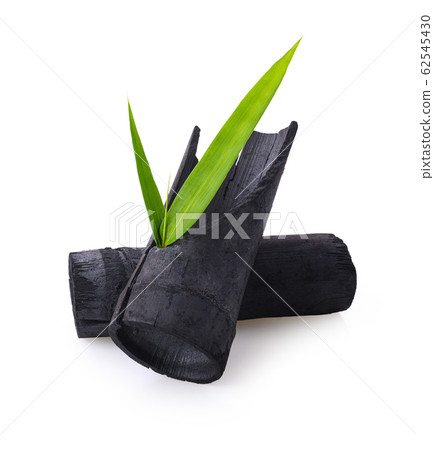 Natural charcoal from bamboo wood on white Natural charcoal from bamboo wood on white 62545430