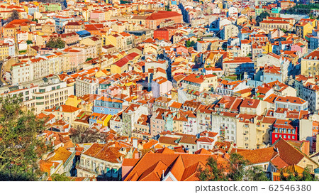 Colorful top view on Lisbon, Portugal Colorful top view on Lisbon, Portugal 62546380