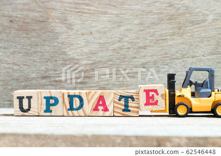 Toy forklift hold letter block e to complete word update 62546448