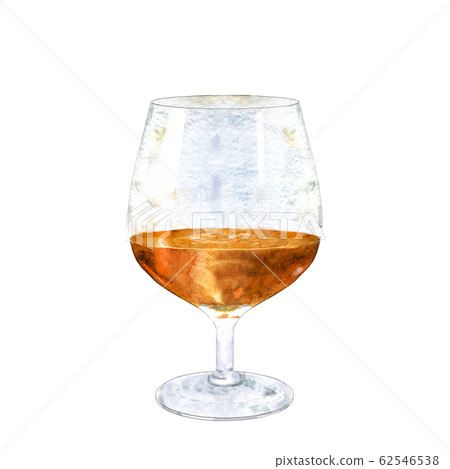 Watercolor illustration of cognac drink. 62546538