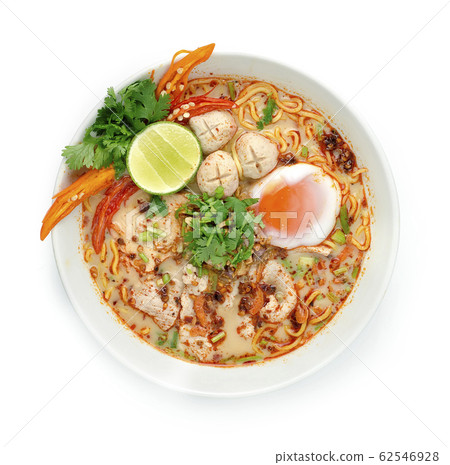 Spicy Egg Noodles in Tom Yum Milk Soup Spicy Egg Noodles in Tom Yum Milk Soup 62546928