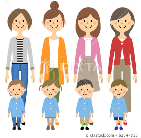 父母子女幼兒園和母親 父母子女幼兒園和母親 62547713