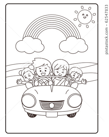 Drive with family coloring page Drive with family coloring page 62547833