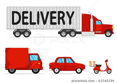Set of transport for delivery of goods and cargoon Set of transport for delivery of goods and cargoon 62548194