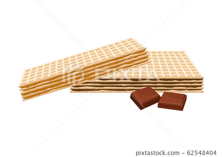 Rectangular Chocolate Wafers with Textured Surface Vector Illustration 62548404