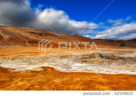 Geothermal area Hverir, Iceland. Geothermal area Hverir, Iceland. 62549820