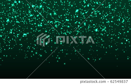 Green magic lights. Glowing sparkles. Vector 62549837