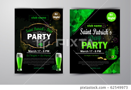 St. Patrick's Day poster set Vector illustration St. Patrick's Day poster set Vector illustration 62549973