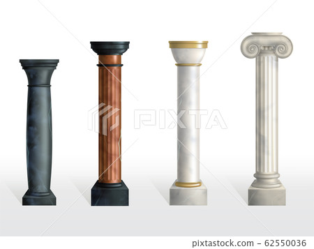 Antique columns. Ancient classic ornate pillars 62550036