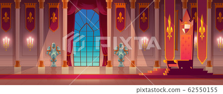 Medieval kings palace throne hall cartoon 62550155