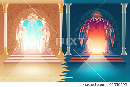 heaven and hell gates. Afterlife entrance 62550395