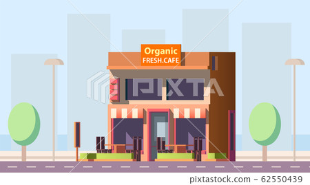 City street cafe building flat illustration City street cafe building flat illustration 62550439