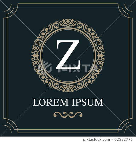 Luxury logo template, Initial letter type Z on blue background, vector illustration 62552775