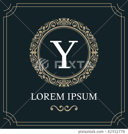 Luxury logo template, Initial letter type Y on blue background, vector illustration 62552776