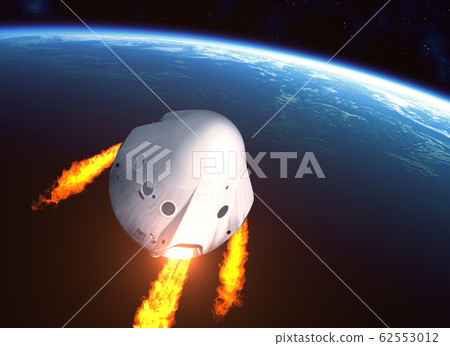 New Private Spacecraft Module Orbiting Planet Earth 62553012