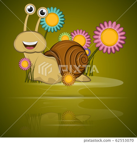 Cartoon of a cute happy snail - Stock Illustration [62553070] - PIXTA