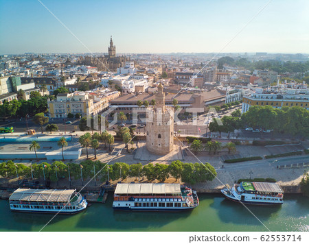 Aerial View Of Torre Del Oro In Seville Spain Aerial View Of Torre Del Oro In Seville Spain 62553714
