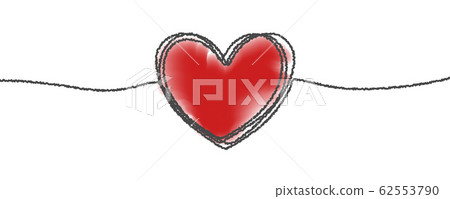 Heart hand drawn sketch doodle, vector tangled 62553790
