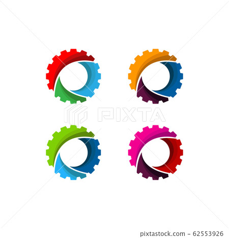 Gear abstract color work industry logo vector set Gear abstract color work industry logo vector set 62553926