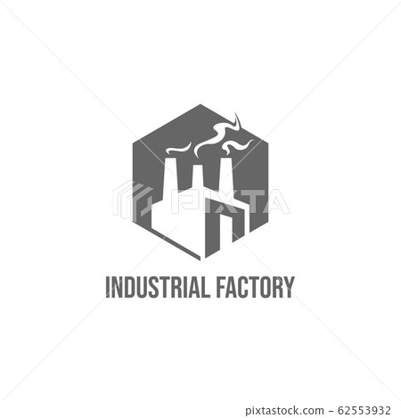 Industrial factory building flat logo design Industrial factory building flat logo design 62553932
