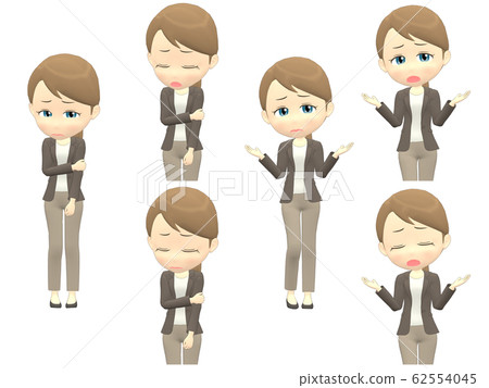 [Troubled A] Caucasian female casual ponytail front 62554045
