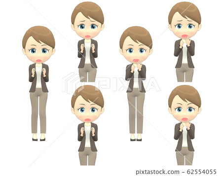[Surprising A] Caucasian female casual ponytail front 62554055