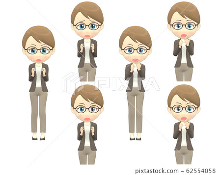 [Surprising A] Caucasian female casual ponytail front 62554058