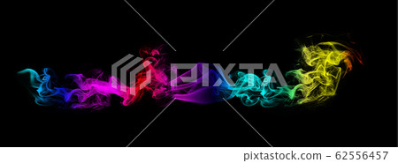 Abstract image of Colorful smoke or fog in black background. 62556457