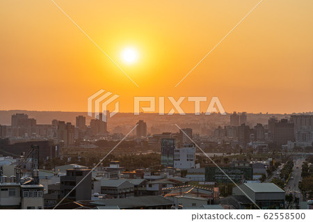 City skyline sunset colorful sky background City skyline sunset colorful sky background 62558500