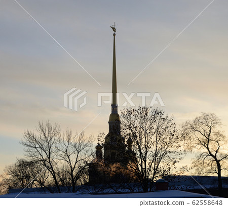 Silhouette of Peter and Paul Cathedral. 62558648