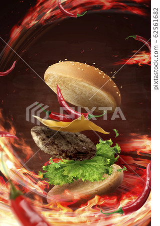 Hot chilly hamburger 62561682