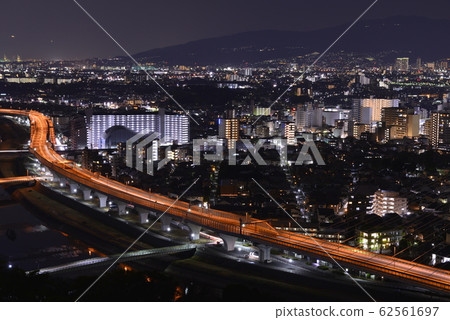[Ikeda City, Osaka Prefecture] Night view of Hokusetsu seen from Mt. 62561697