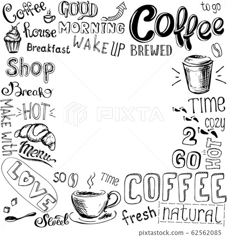Coffee doodle background Coffee doodle background 62562085